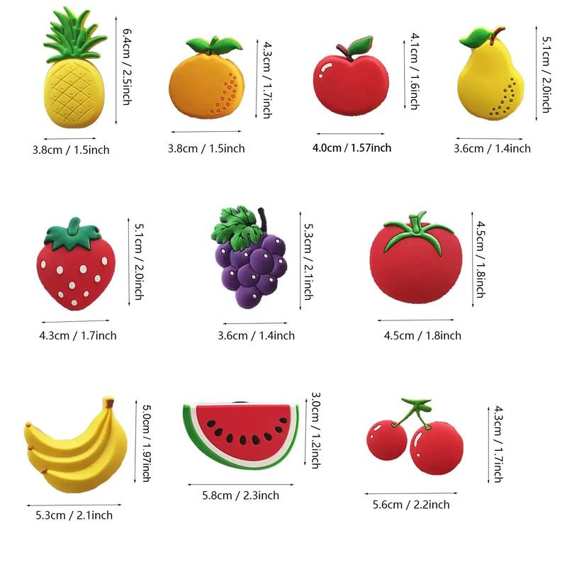 Fruit & Vegetable Shaped Fridge Magnet, 24pcs Cute Cartoon Refrigerator Magnet, Fridge Magnet for Home Decor, Kitchen Decor, Magnetic Stickers for Refrigerator Or Whiteboard