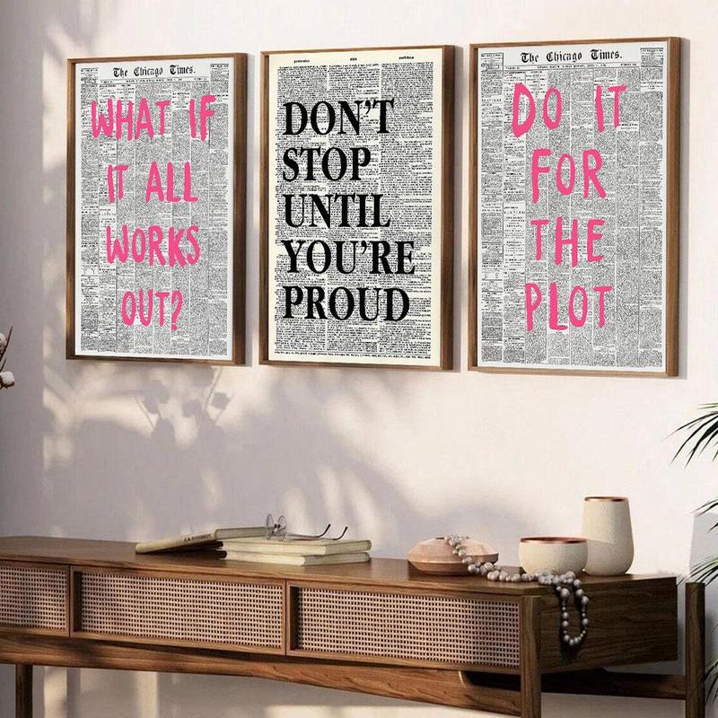 Modern Canvas Painting without Frame, 3 Counts set Modern Encouragement  Letter Wall Art Poster, Wall Art Decor for Home Living Room Bedroom Office School