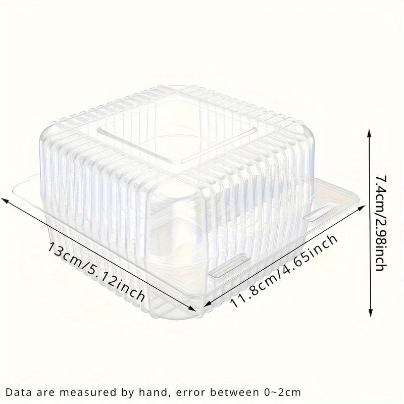 Disposable Clear Plastic Doughnut Box, 50pcs set Doughnut Fruit Cake Salad Packaging Box, Party Food Storage Container, Disposable Tableware for Home Kitchen Party