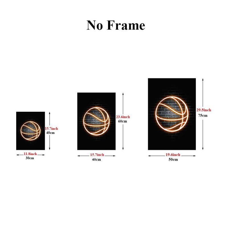 Basketball Pattern Wall Art Poster, 3pcs set Canvas Wall Art Painting, Wall Decor for Home Living Room & Bedroom