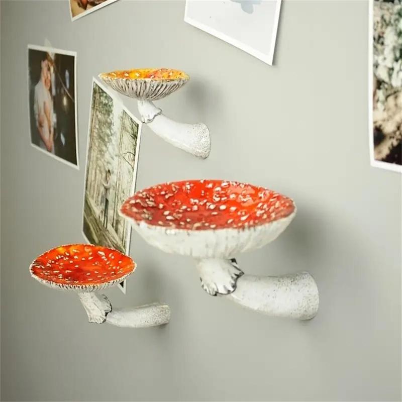 Mushroom Shaped Wall Mounted Shelf, 1 Count Creative Wall Mounted Hook, Wall Hanging Shelf for Home Decor