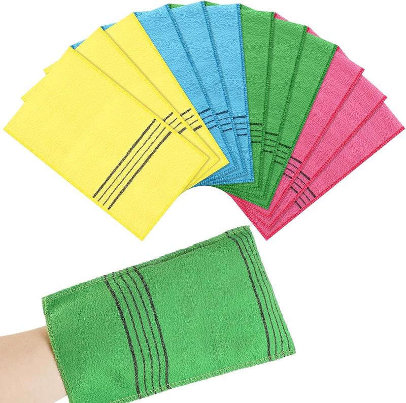 12 count  Washcloth, Korean  Mitt Colorful Korean  Cloth Large Size  Body Scrubber for Removing Dry