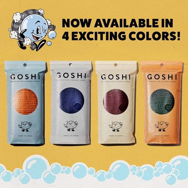 GOSHI Exfoliating Shower Towel - Rip-Resistant Exfoliating Washcloth for All Skin Types - Made in Japan