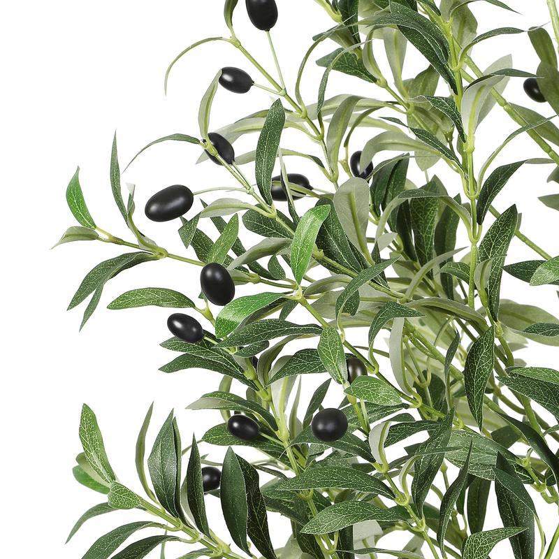 Alupssuc Artificial Olive Tree Silk Plant - Indoor Faux Olive Tree with Natural Wood Trunk & Lifelike Fruits, Perfect for Modern Home, Office, and Living Room Floor Decor - Available in 4ft, 5ft, 6ft, 7ft Heights