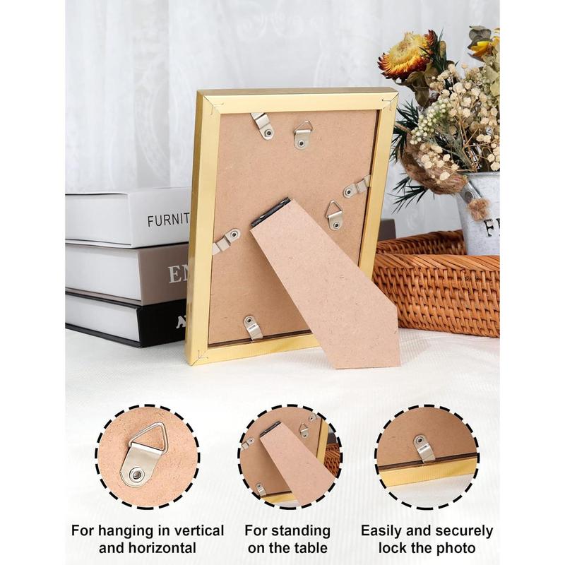 4x6 Picture Frames (1 Pack, Gold), Simple Designed Photo Frame, For Pictures 4x6 for Wall Mounting, Classic Simple Home Office Decor