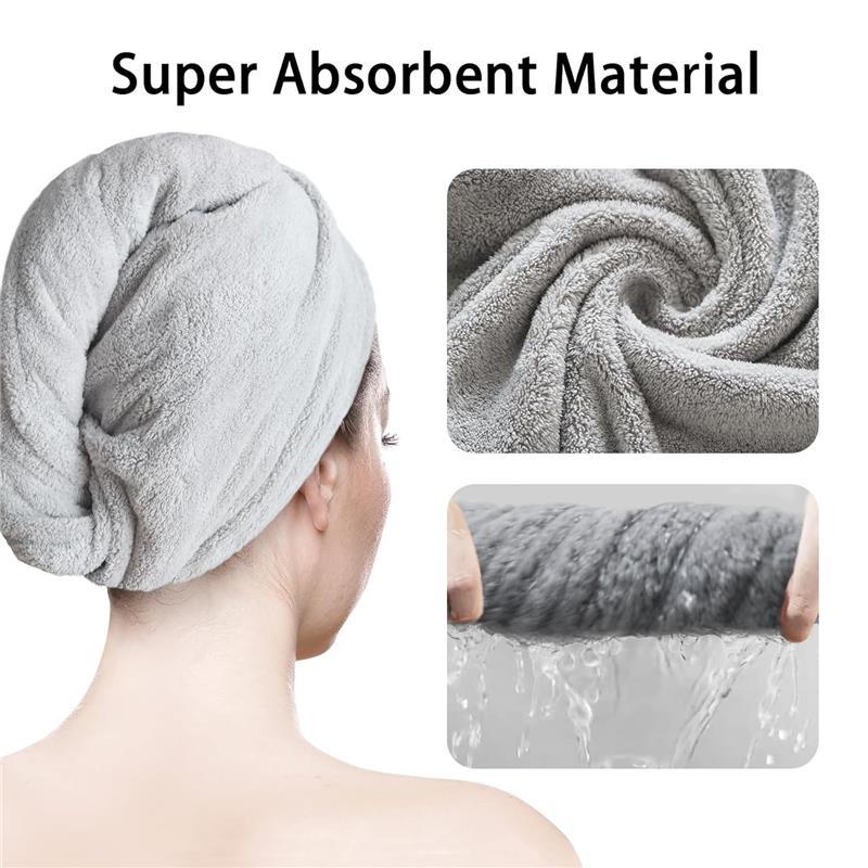 2 Pack Microfiber Hair Towel Wrap for Women Super Absorbent Quick Dry Hair Turban for Drying Curly, Long & Thick Hair 10 inch X 26 inch Set Light