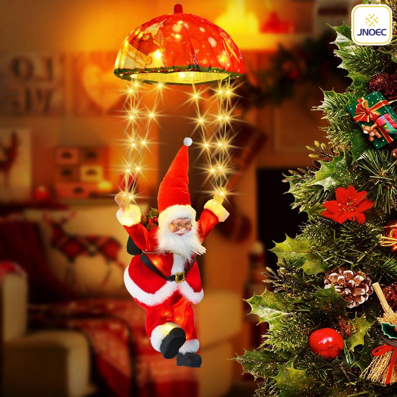 JNOEC Merry Christmas! LED Holiday Fairy Lights with Santa Claus Lighting Decorations llluminate Your Indoor Spaces with Santa Claus Parachute String Color Twinkle Lights for Great ldeal for Christmas Gift Home Wall and Xmas Tree