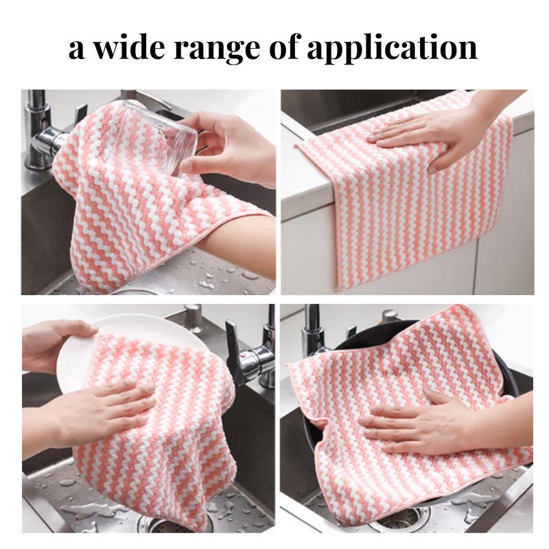 10 Counts Soft Kitchen Cleaning Cloths，Microfibe Absorbent Kitchen Towels for Dish Dry&Wet Washing,Reusable and Washable Towels,Multipurpose Random Color Dishwashing Rags for Kitchen, , Pots, Pans,furniture removable & washable floor cloth durable