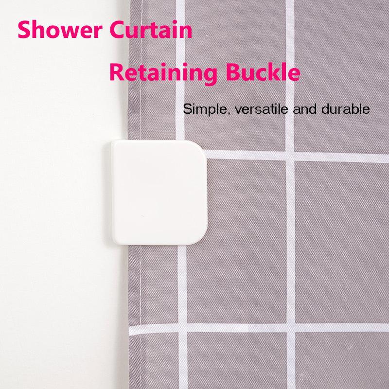 Windproof Shower Curtain Clip, 2pcs set Bathroom Curtain Fixed Buckle, Punch-free Shower Curtain Fastener