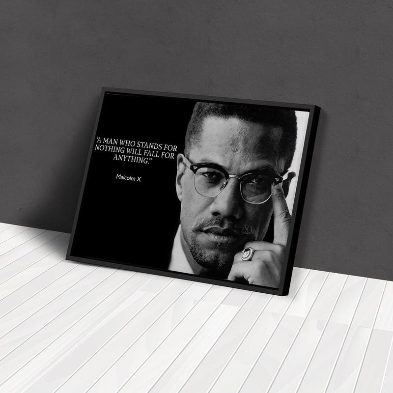 Malcolm X Motivational Quote Poster Wall Art Home Decor Poster Print