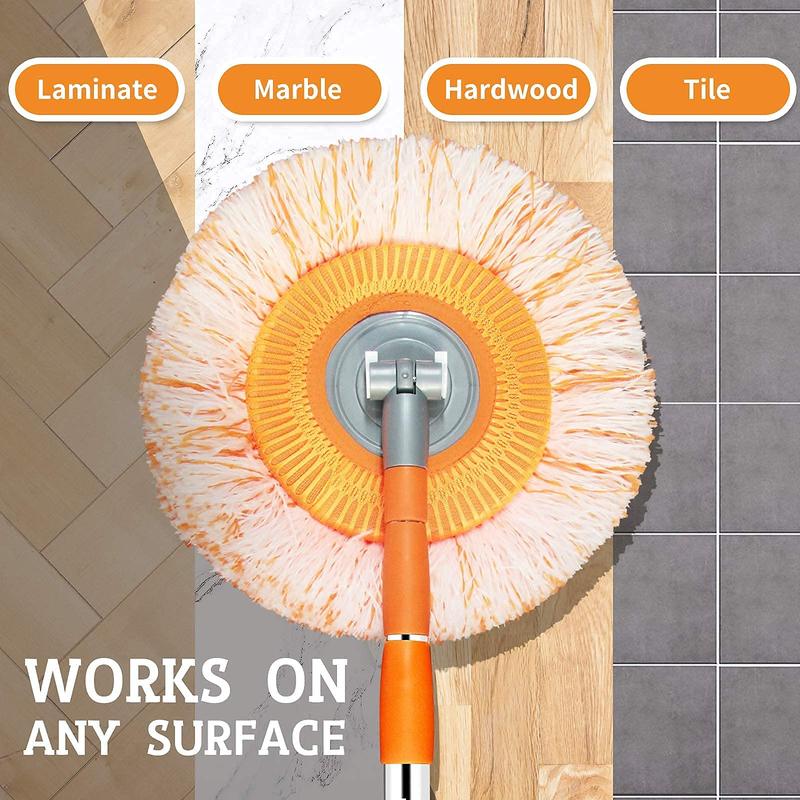 Dust Mop,360°Rotating Cleaning Mop,Adjustable Cleaning Mop,Extendable Wall Cleaning Mop,Wall Cleaner Mop,Sunflower Mop With Height Adjustable Handle,Wet & Dry Floor Cleaning Mop for Hardwood, Tiles, Laminate - Dust Broom mops