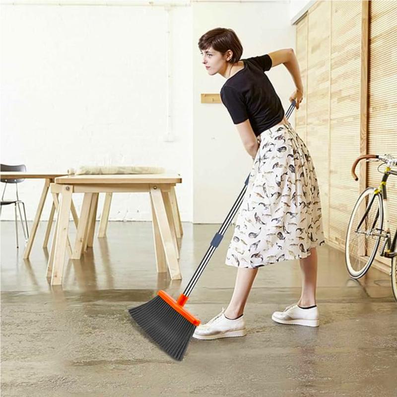 Popular Broom and Dustpan Set, Self-Cleaning with Dustpan Teeth, Indoor&Outdoor Sweeping, Ideal for Dog Cat Pets Home Use, Stand Up Broom and Dustpan