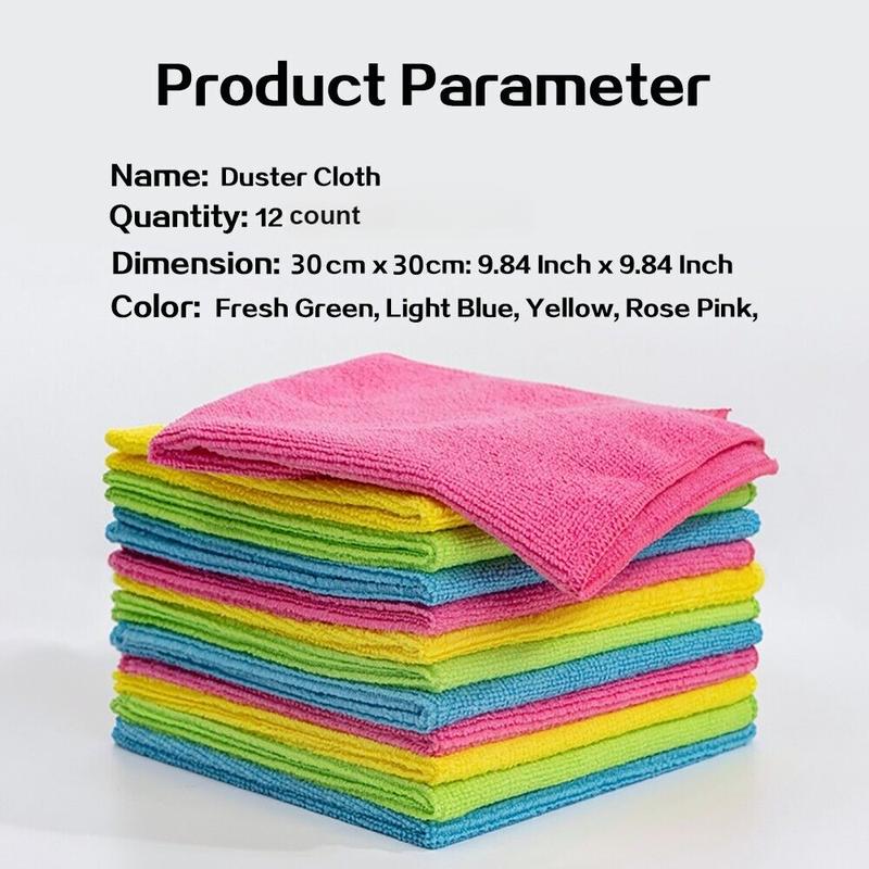 12count Soft Microfiber Absorbent Car Washing Cloths Kitchen Cleaning Rag Reusable Towels