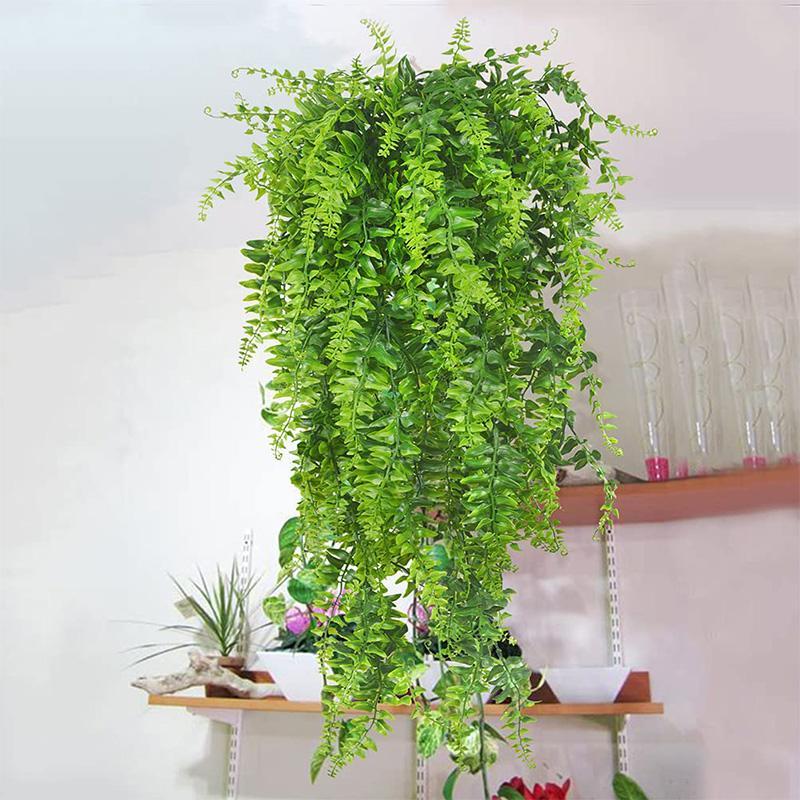 80cm Artificial Persian Fern Plant Vine, 2 Counts Fake Plant Garland Rattan, Fake Plant for Wall Garden Home Wedding Party Decoration