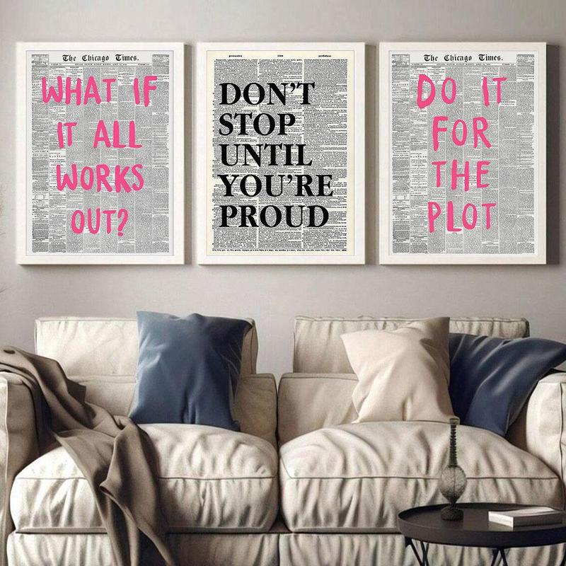 Modern Canvas Painting without Frame, 3 Counts set Modern Encouragement  Letter Wall Art Poster, Wall Art Decor for Home Living Room Bedroom Office School