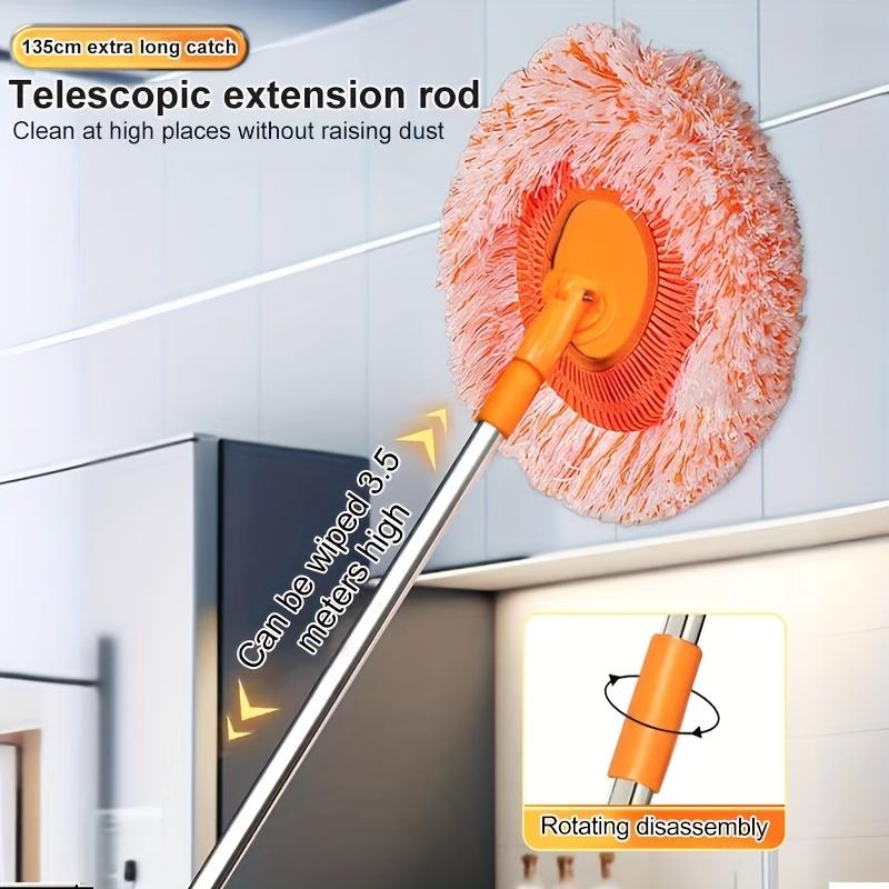 Dust Mop,360°Rotating Cleaning Mop,Adjustable Cleaning Mop,Extendable Wall Cleaning Mop,Wall Cleaner Mop,Sunflower Mop With Height Adjustable Handle,Wet & Dry Floor Cleaning Mop for Hardwood, Tiles, Laminate - Dust Broom mops