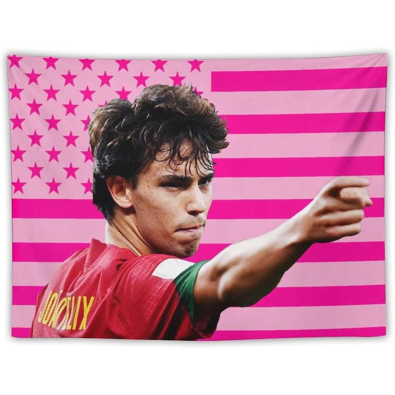 Joao Celebrity and Decorations Stuff American Pink Flags Wall Funny Tapestry Hanging Felix Merch for Dorm Bedroom Decorative Aesthetic Tapestries