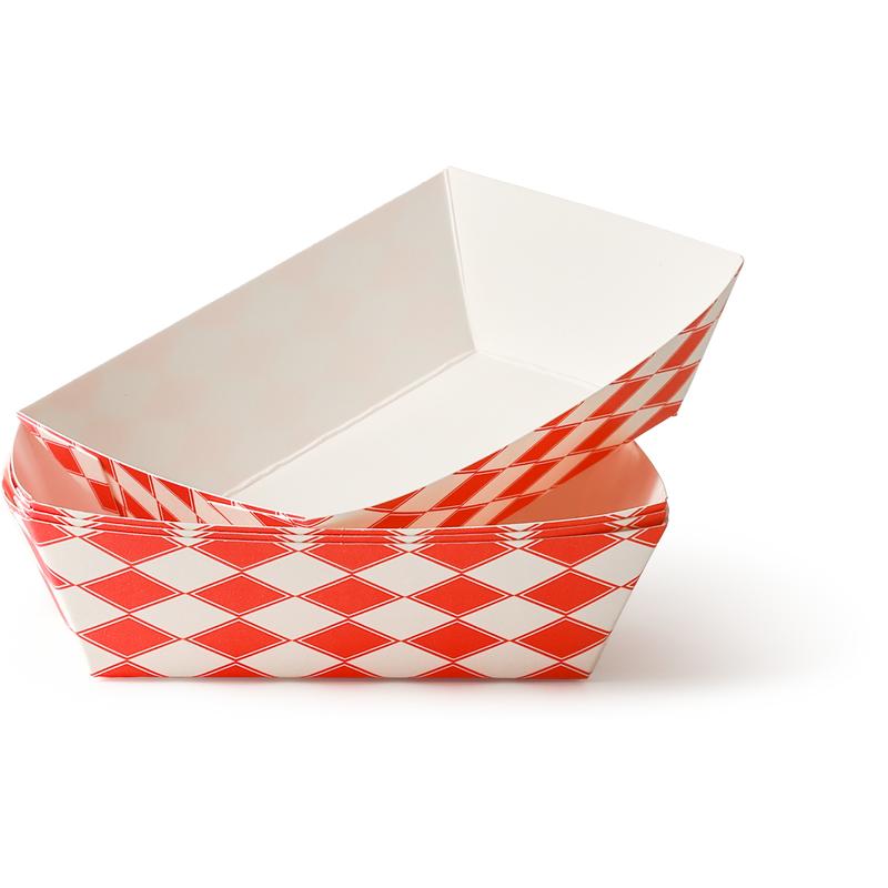 0.25LB Red Check Paper Food Trays