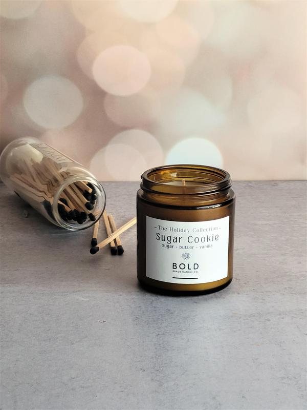 Sugar Cookie - 3 oz. Amber Soy Candle - Sugar + Vanilla Decor Fragrance Scented