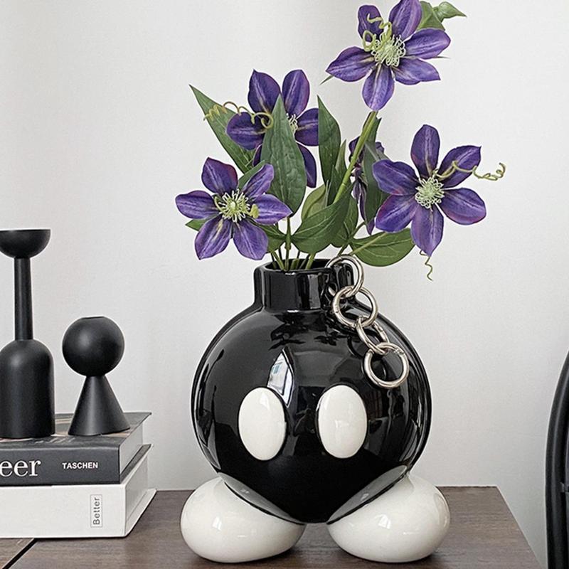 Cartoon Designed Ceramic Vase Ornaments, Creative Modern Desktop Decoration Flower Arrangement Container, Spring Home Decor Supplies for Living Room Bedroom Dining Room and Party, Home Decor Ideas, Mean Girls Decorations, Summer Gifts