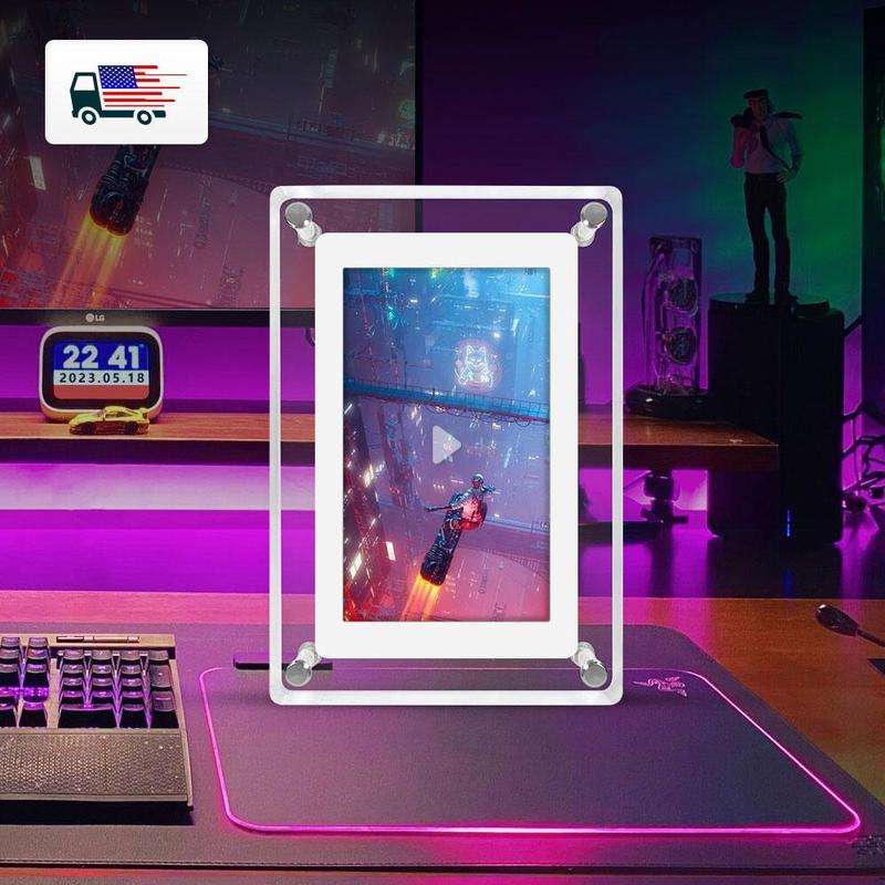 Crystal Advertising player acrylic 5 inch 4GB IPS Screen digital photo frame for gift