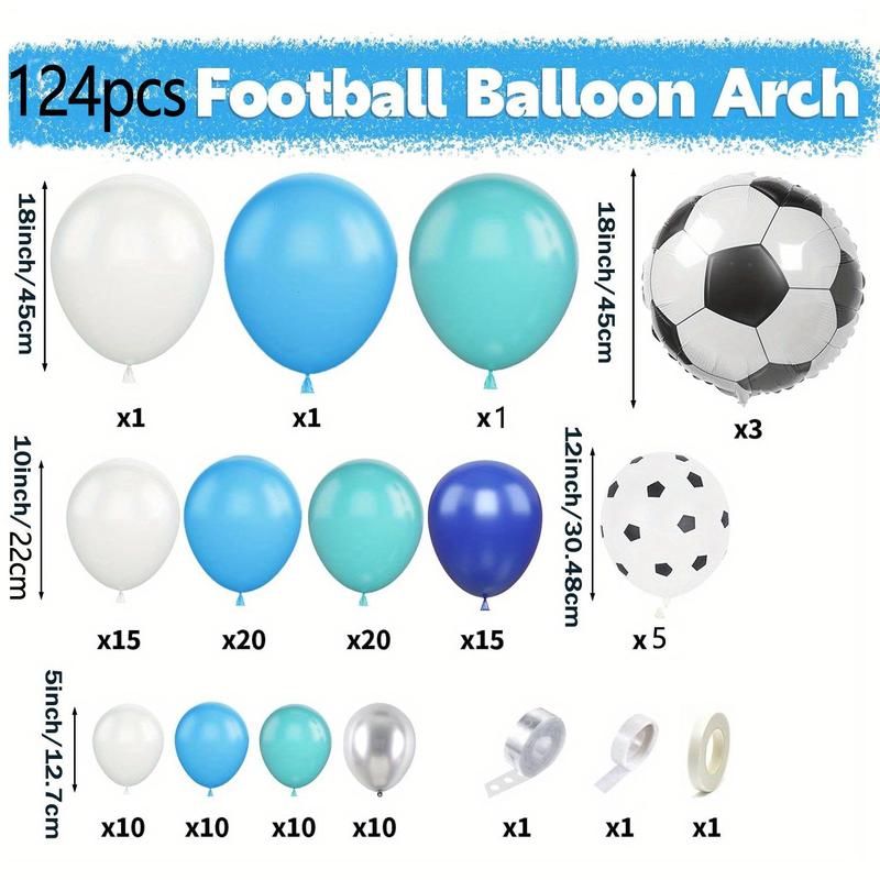 Football Themed Balloon Arch Kit, 124pcs Mixed Color Balloon Garland Kit, Party Decor for Birthday Party Wedding Anniversary