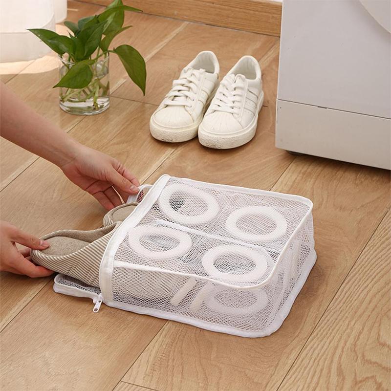 Shoes Washing Mesh Bag for Washing Machine, 1 Count Anti-deformation Hangable Reusable Sneaker Drying Mesh Bag, Shoe Storage Bag for Home & Travel