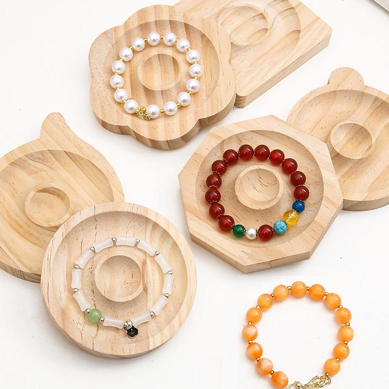 Wooden Jewelry Tray, DIY Beaded Solid Wood Storage Container, DIY Jewelry Shooting Props, Jewelry Display Tray for Home Decor, Jewelry Organiser, Christmas Gift