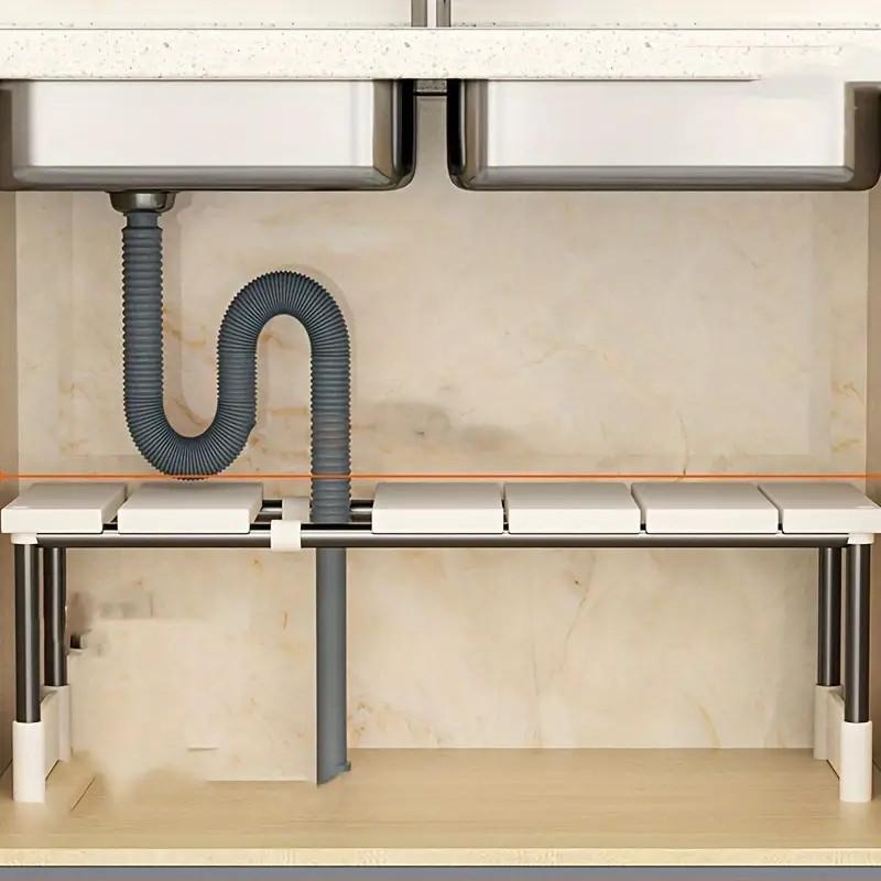 Kitchen Sink Storage Rack, 1 Count Adjustable Sink Organizer, Durable Storage Rack for Kitchen & Bathroom, Home Organizer