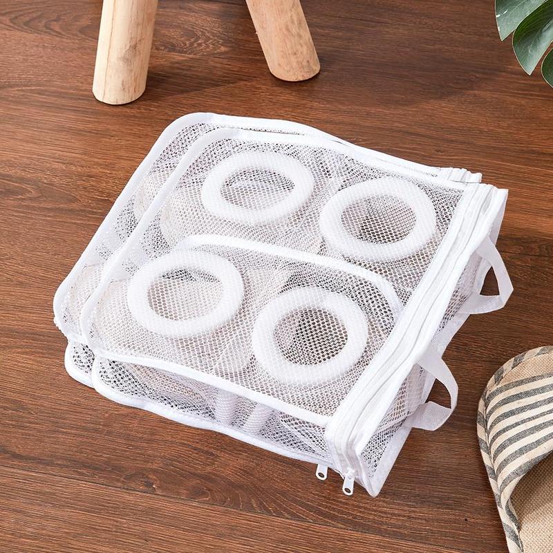 Shoes Washing Mesh Bag for Washing Machine, 1 Count Anti-deformation Hangable Reusable Sneaker Drying Mesh Bag, Shoe Storage Bag for Home & Travel