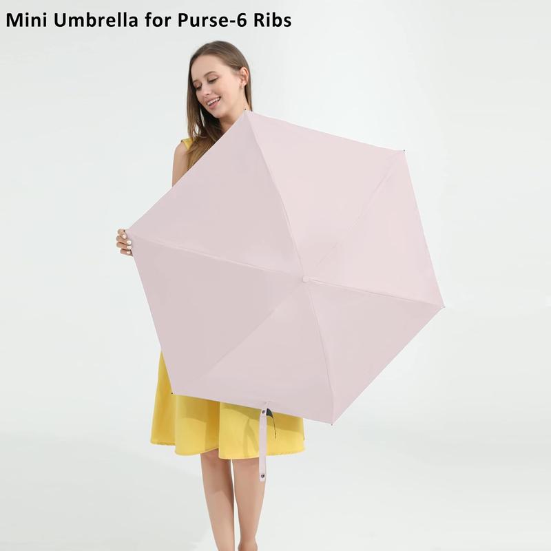 Travel Mini Umbrella for Purse With Case-Small Compact UV Umbrella Protection Sun-Lightweight Tiny Pocket Umbrella with Case for Women, Girls