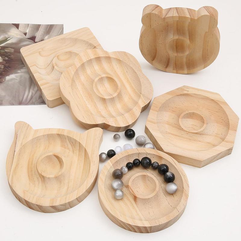 Wooden Jewelry Tray, DIY Beaded Solid Wood Storage Container, DIY Jewelry Shooting Props, Jewelry Display Tray for Home Decor, Jewelry Organiser, Christmas Gift