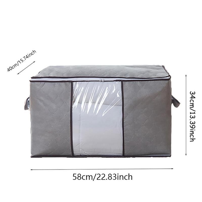 Large-capacity Clothing Moisture-proof Storage Bag, 1 Count Foldable Thickened Storage Bag With Zipper, Clothing Storage Bag For Home & Travel & Moving