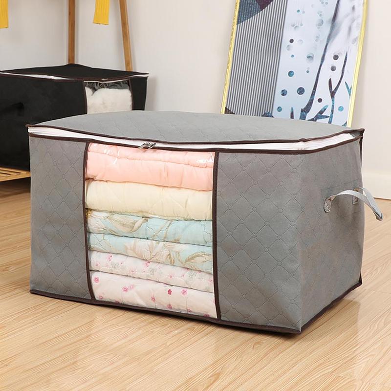 Large-capacity Clothing Moisture-proof Storage Bag, 1 Count Foldable Thickened Storage Bag With Zipper, Clothing Storage Bag For Home & Travel & Moving