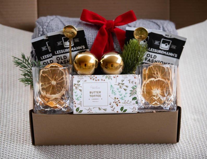 Gift Box for Couples  for Parents Winter Gift for Couple Cocktail Kit Gift Set Family Hygge Gift Box New Family Gift Basket