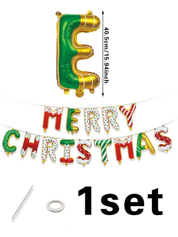 Christmas Decoration 1set Merry Christmas Letter Balloon For Holiday Party Decoration