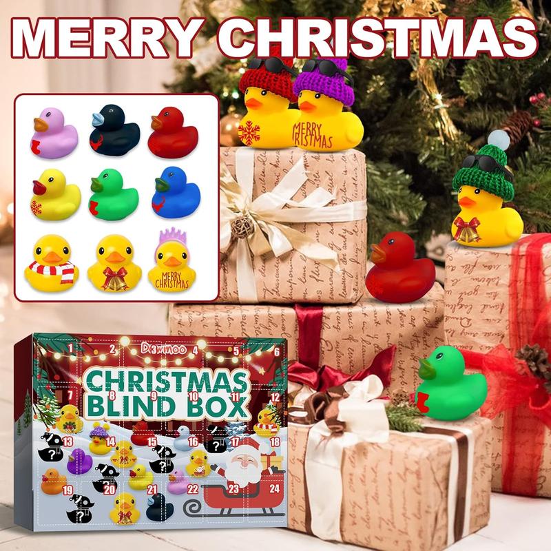 Christmas Blind Box, 1 Box Random Mini Duck Design Blind Box, Party Gift Set for Friends, Party Favors for Christmas, Party Christmas Tree Supplies, Christmas Advent Calendar