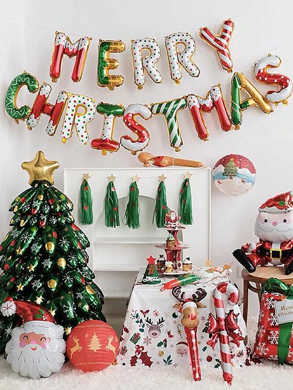 Christmas Decoration 1set Merry Christmas Letter Balloon For Holiday Party Decoration