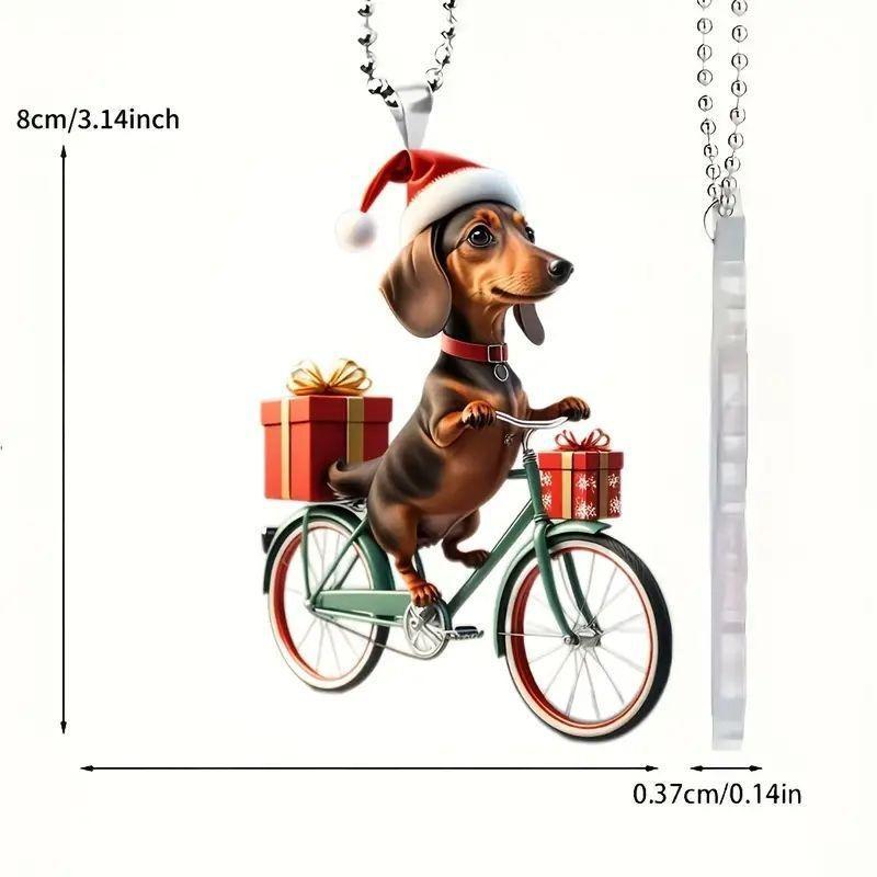 Cute Dog Design Christmas Tree Hanging Ornament, 1 Count Acrylic Hanging Decoration, Hanging Decor for Home Party Festival