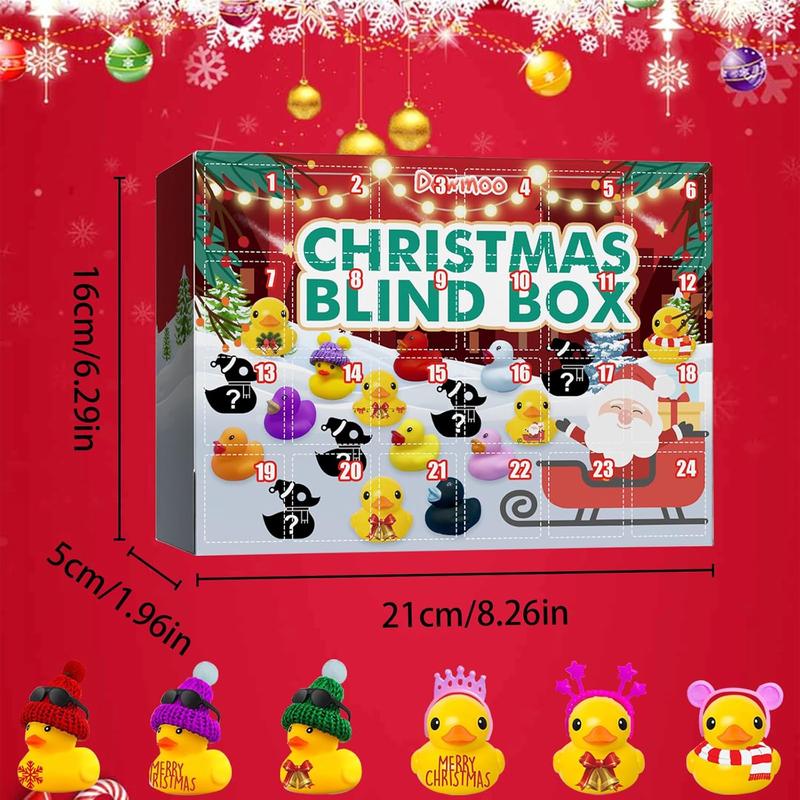 Christmas Blind Box, 1 Box Random Mini Duck Design Blind Box, Party Gift Set for Friends, Party Favors for Christmas, Party Christmas Tree Supplies, Christmas Advent Calendar