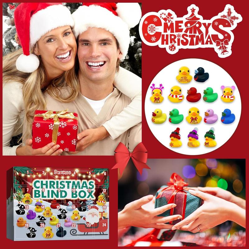 Christmas Blind Box, 1 Box Random Mini Duck Design Blind Box, Party Gift Set for Friends, Party Favors for Christmas, Party Christmas Tree Supplies, Christmas Advent Calendar