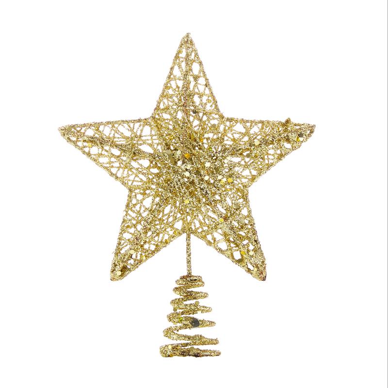 Christmas Star Tree Topper, Lighted Christmas Tree Topper, Hollow Gold Lighted Tree Star, LED Light Up Xmas Tree Topper, Christmas Tree Decorations