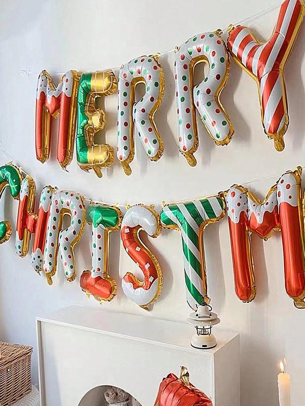 Christmas Decoration 1set Merry Christmas Letter Balloon For Holiday Party Decoration