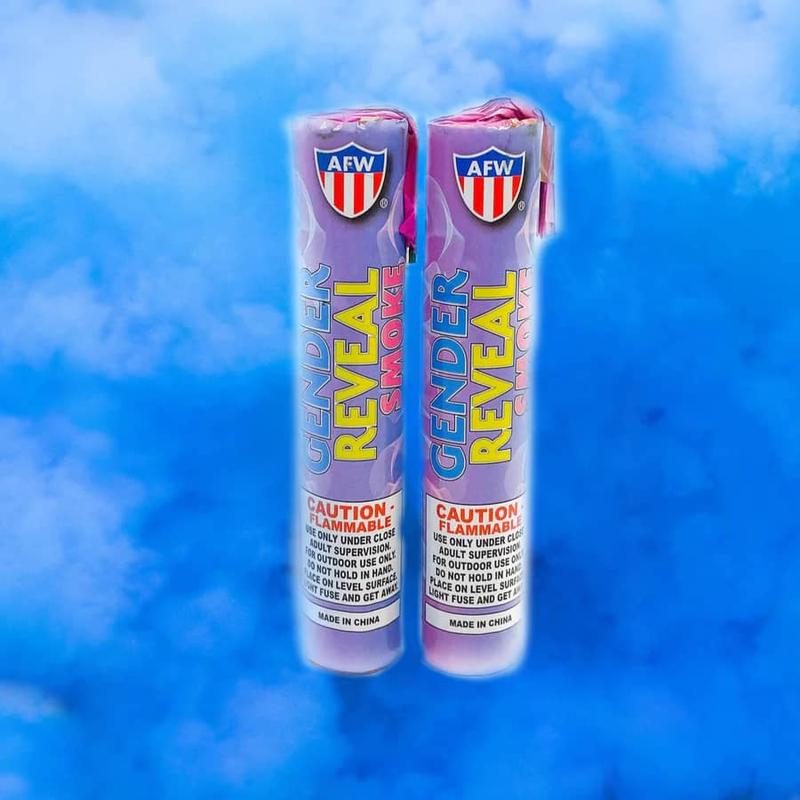 2-Pack Gender Reveal Smoke Sticks - Blue or Pink Colorful Smoke for Parties and Celebrations