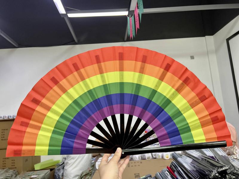 Pride Fans | Large Hand Fan Decor Collapsible Lightweight Multicolor