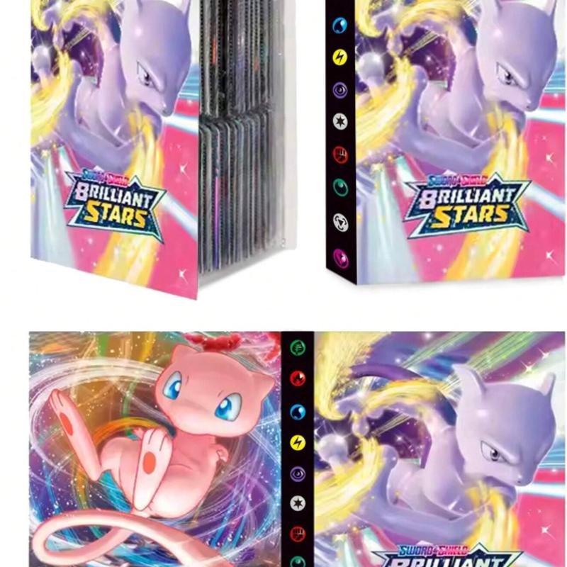 po.ke.mon Pokemon Card Album: PVC Storage Album With 4-Slot Clear Pages, Suitable For Collecting And Storing Photos And Cards