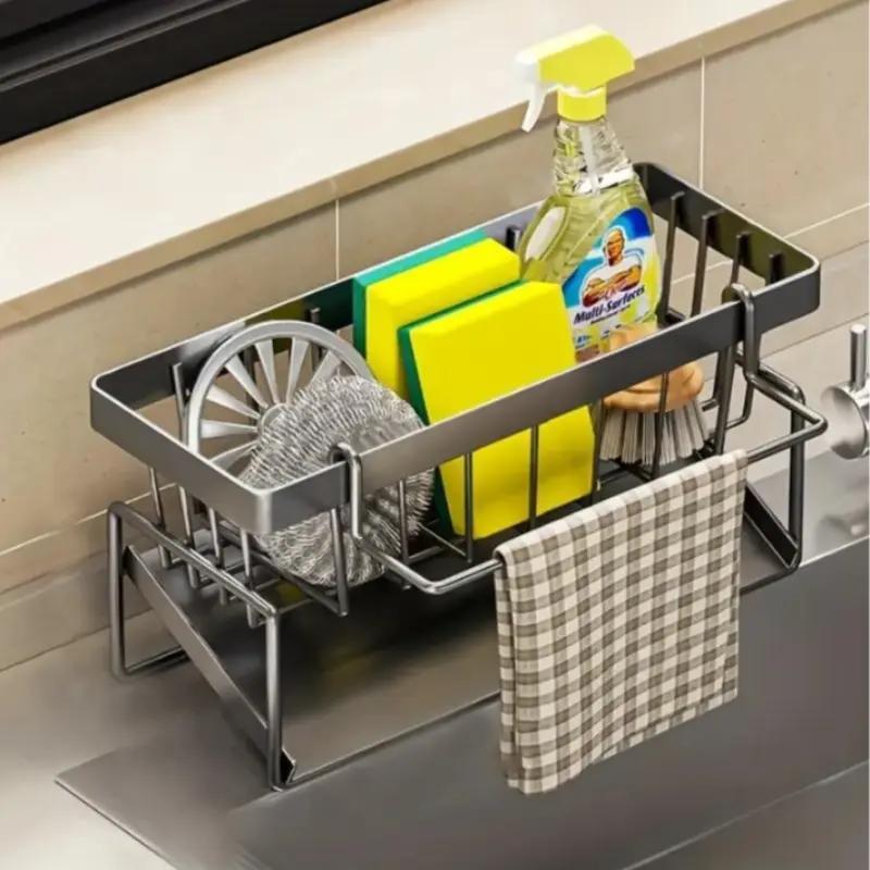 Kitchen Sink Drain Rack, 1 Count Multifunctional Kitchen Sink Storage Rack, Household Kitchen Accessories Storage Tool, Home Organizer