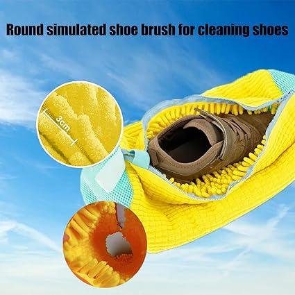 2 Pack Shoe Washing Bag for Washing Machine - Reusable Laundry Shoe Bag for Washer & Dryer, Fits All Shoe Types & Sizes, Yellow