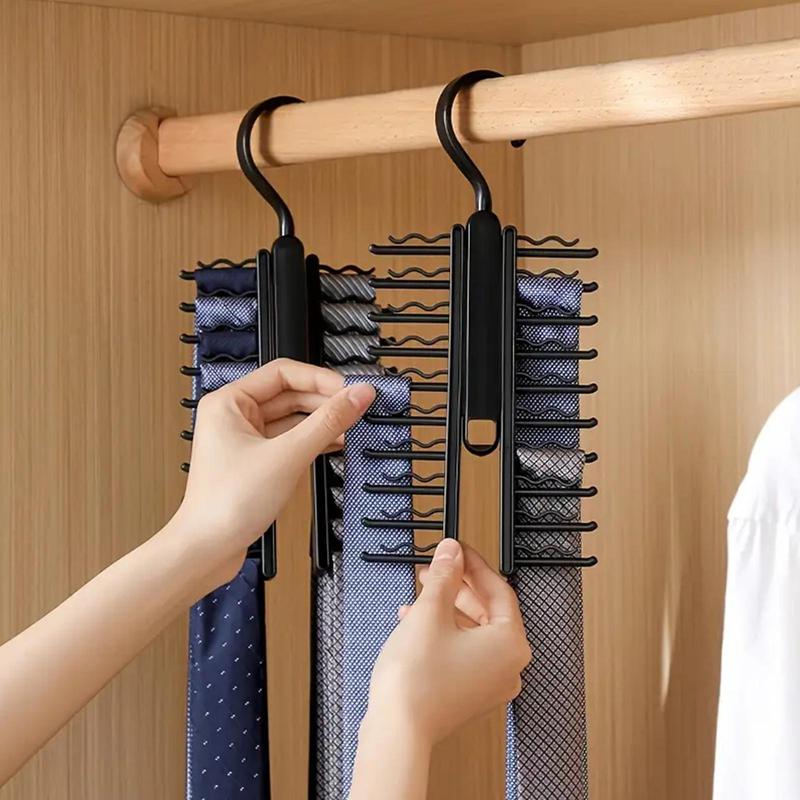 Multi-layer Non-slip Tie Hanger, 2 Counts Space Saving Clothes Hanger, Home Organizer for Closet, Home, Dormitory, Men's Gift, Boyfriend Gift