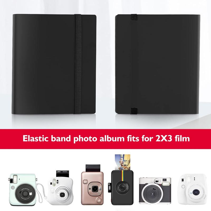 160 Pockets Photo Album with Colorful Stickers for Fujifilm Instax Mini LiPlay EVO Polaroid Snap SnapTouch PIC-300 Z2300 Mint Zip Instant Camera Printer (Black)